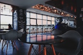 A stunning cafe interior with contemporary design elements.