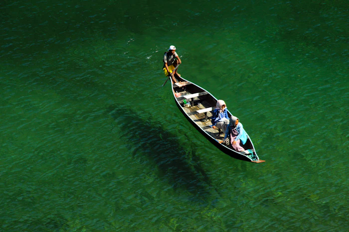 Green hills and waterfalls in North East India