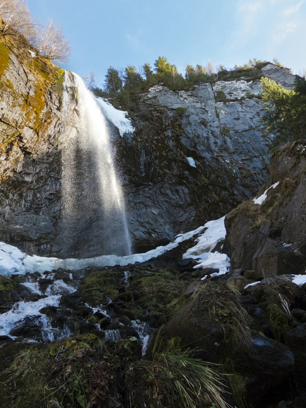 waterfall during daytime