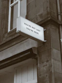 white and black signage