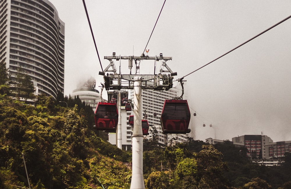 view of cable car at the city