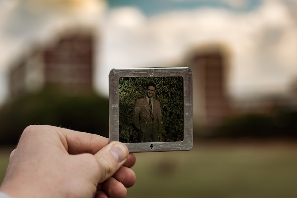 photo of man with gray frame
