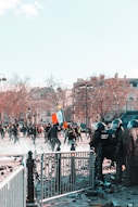 group of people standing on snow