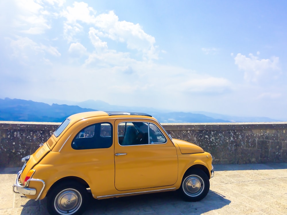 yellow Volkswagen Beetle