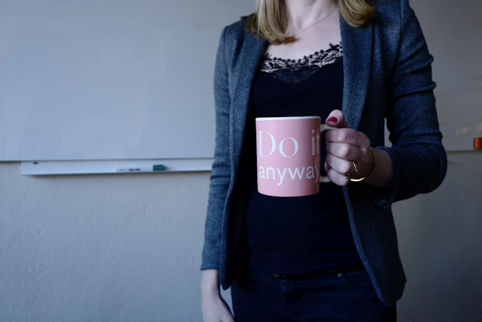Executive with coffee