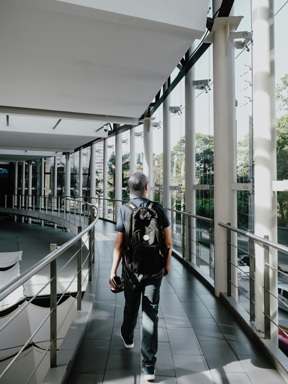 man walking inside the building