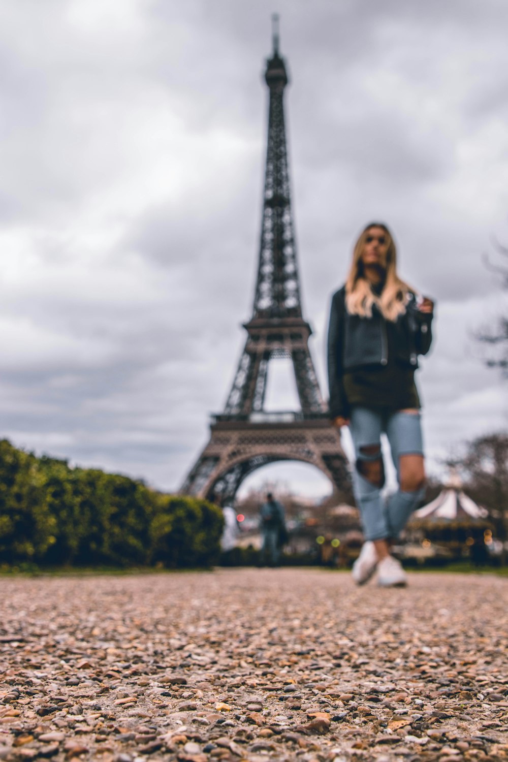 woman standing near Eiffel tower