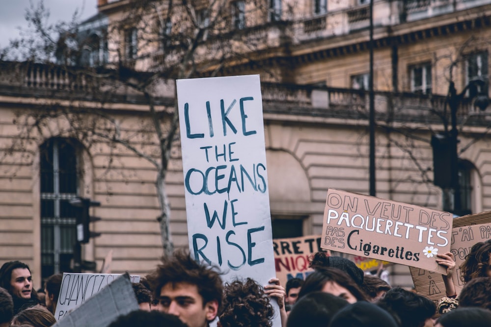 protest about climate change at France