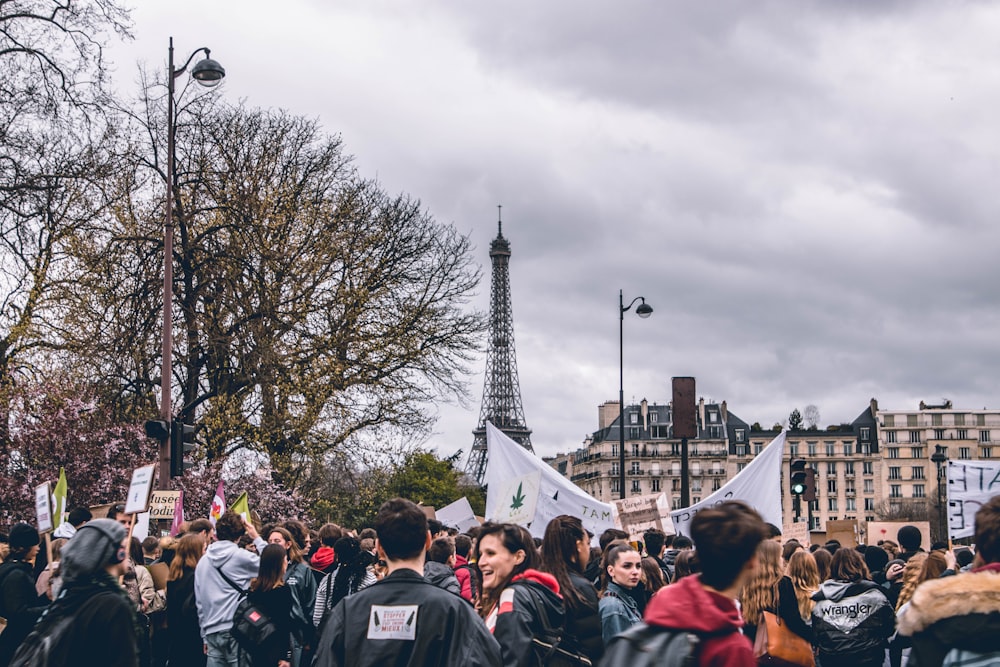 crowd of people at Paris France