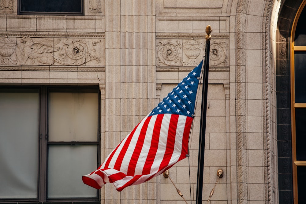 USA flag on pole