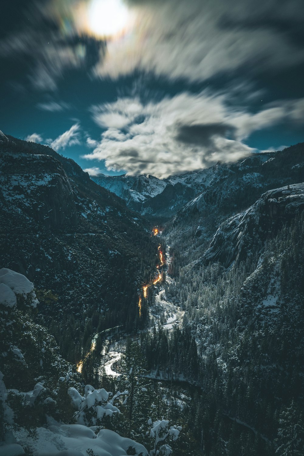 vista di un fiume tortuoso