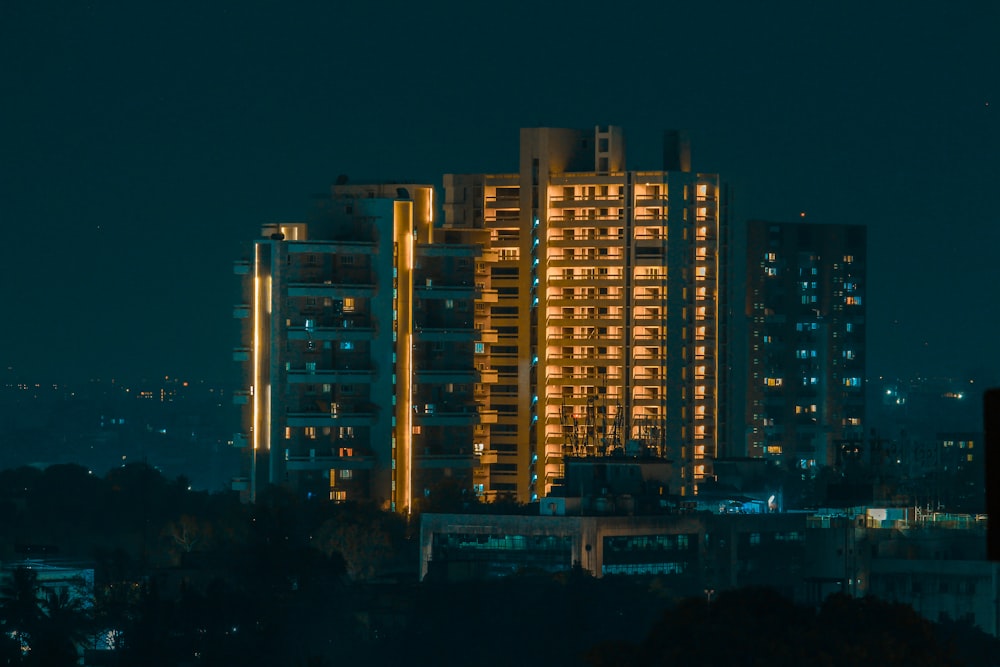 building during nighttime