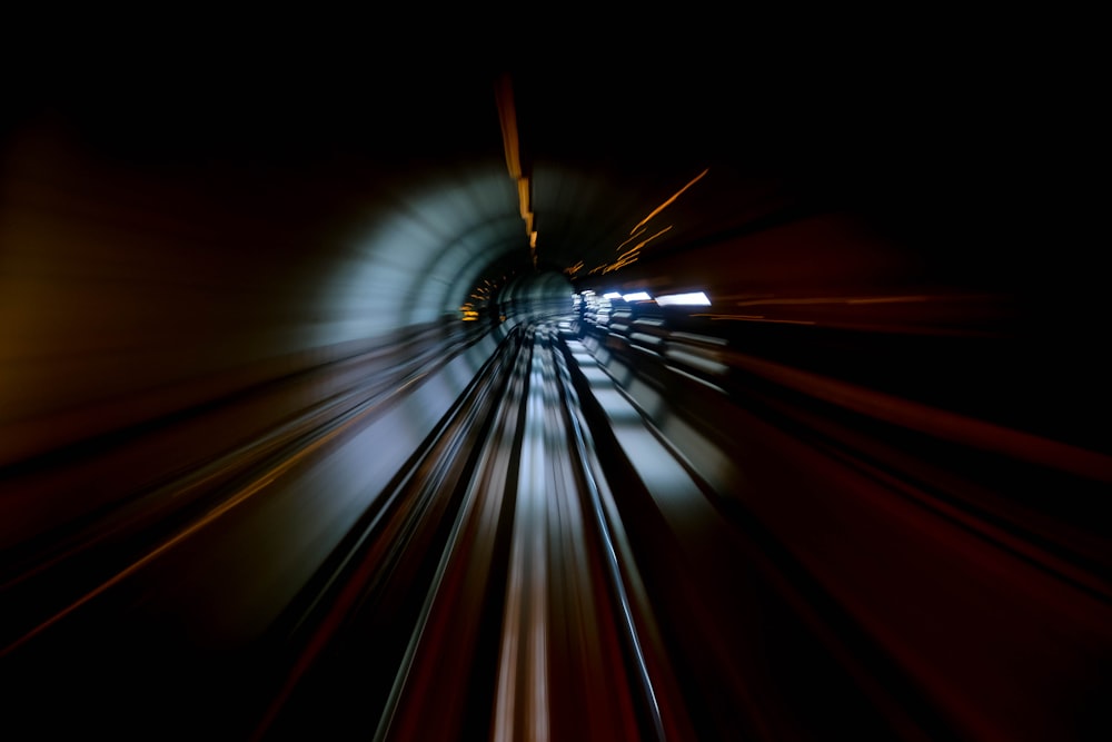 time-lapse photography of tunnel