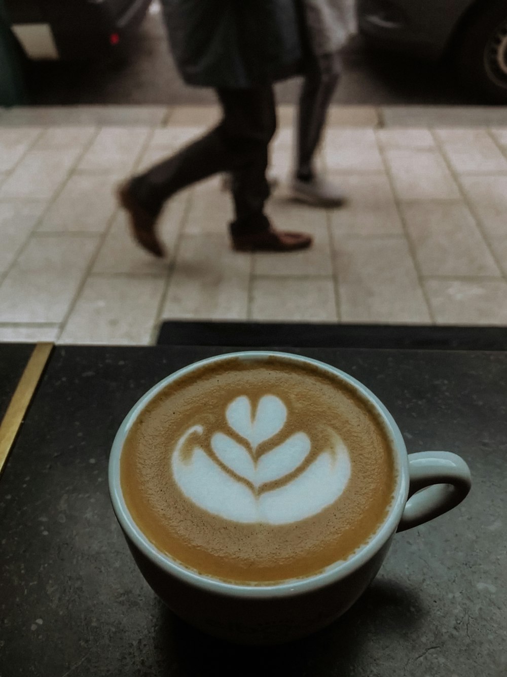 ceramic cup filled with cappuccino