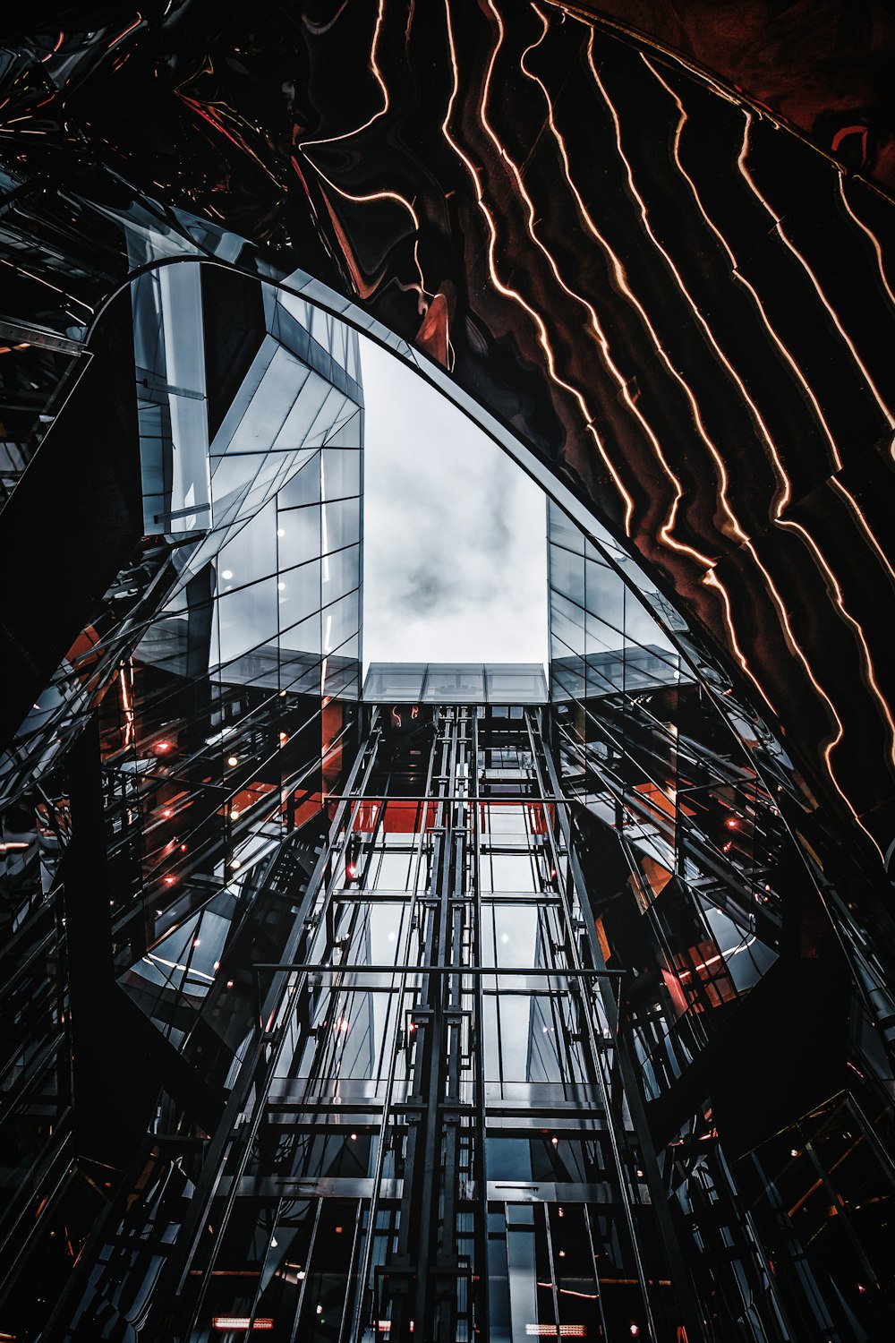 low angle photography of curtain building