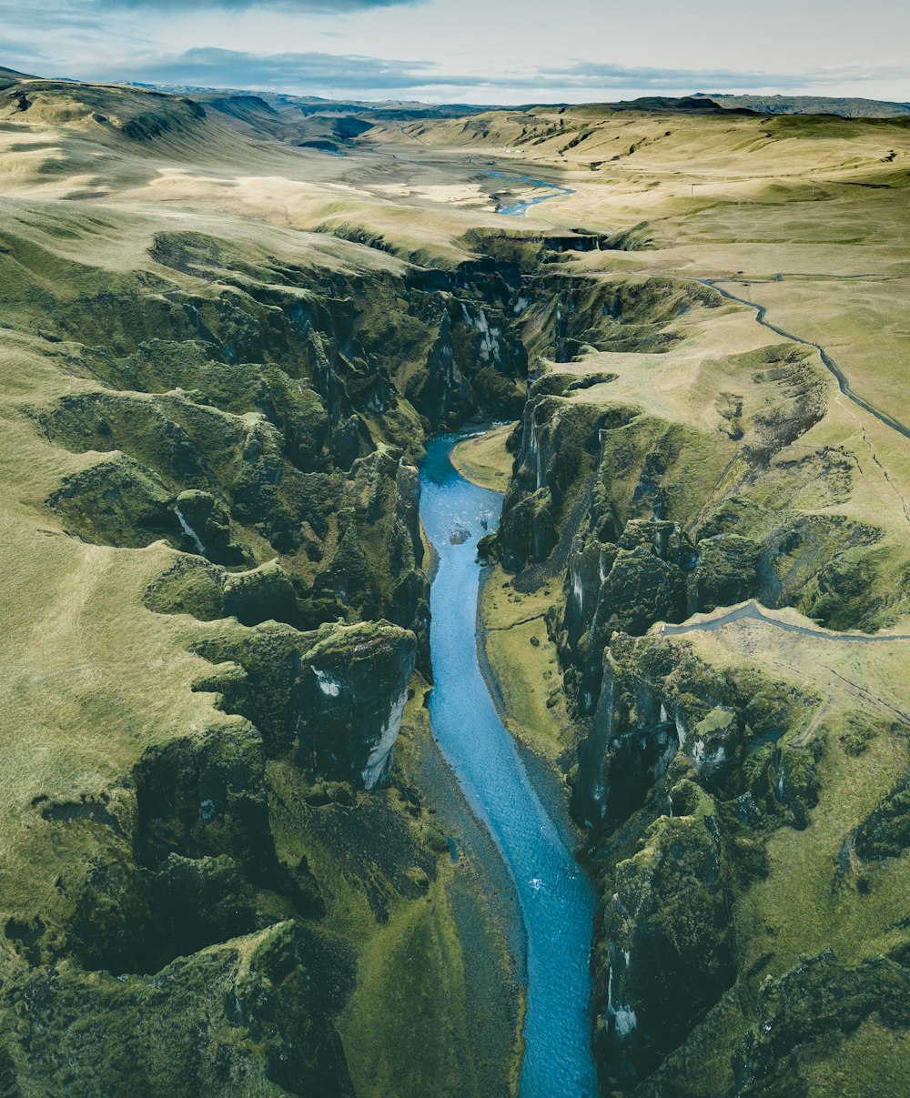 aerial view of river