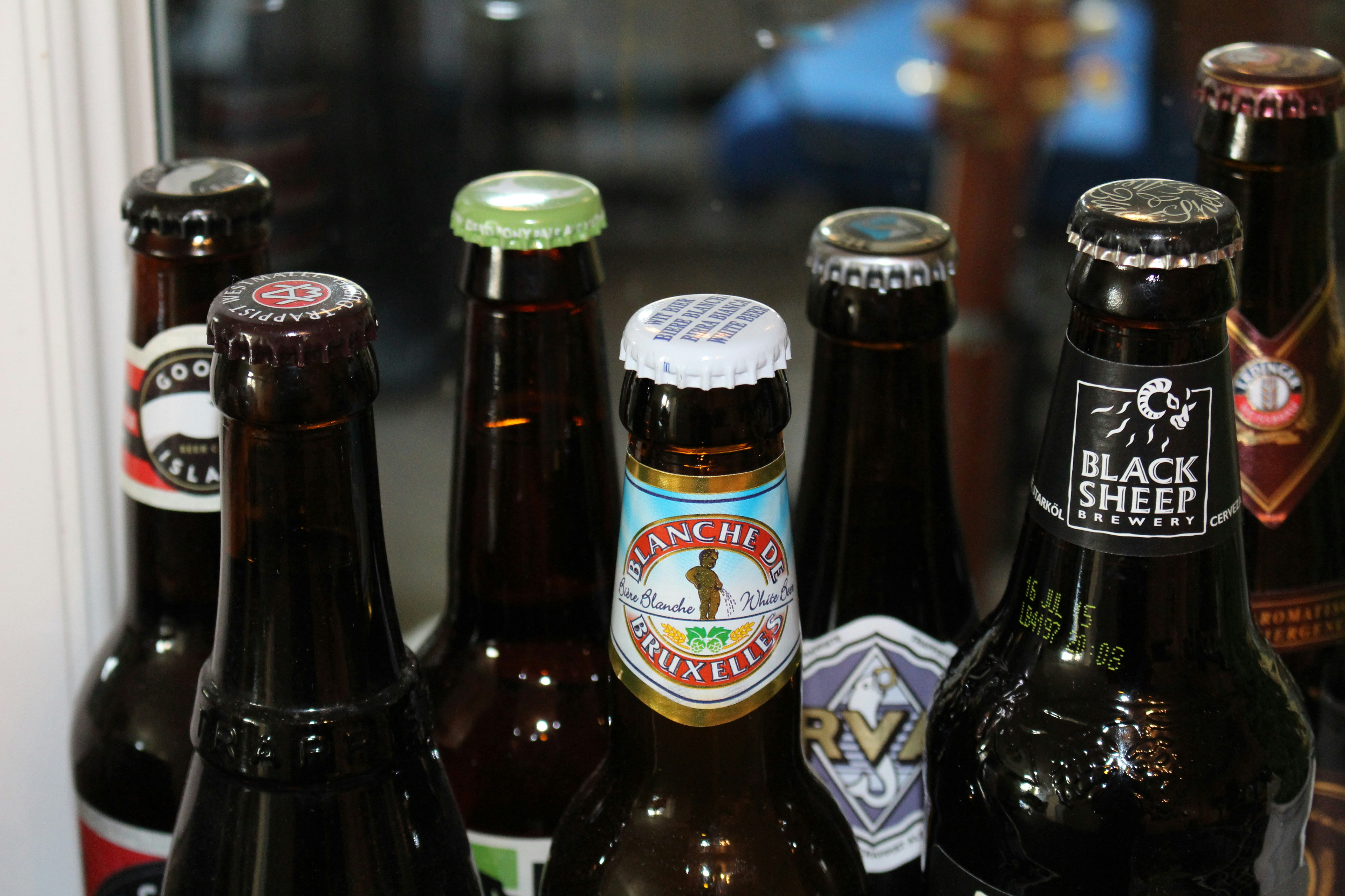 selective focus photography of assorted bottles