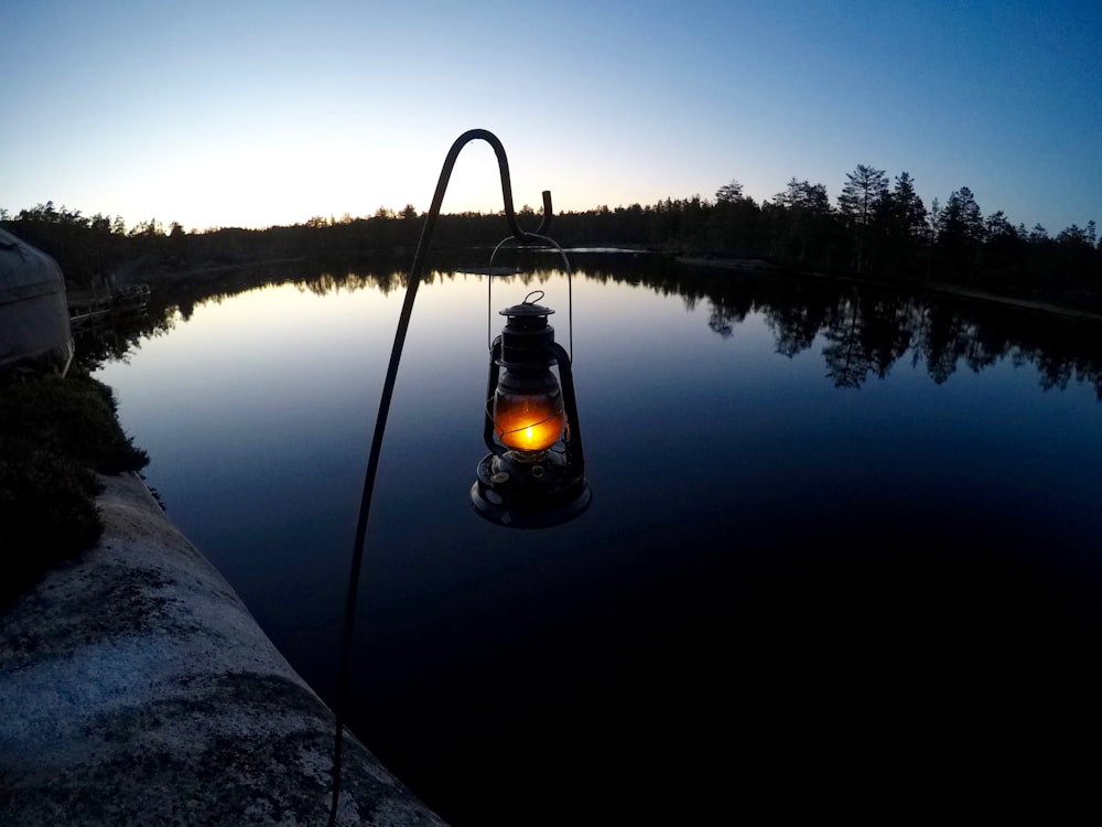lamp near body of water
