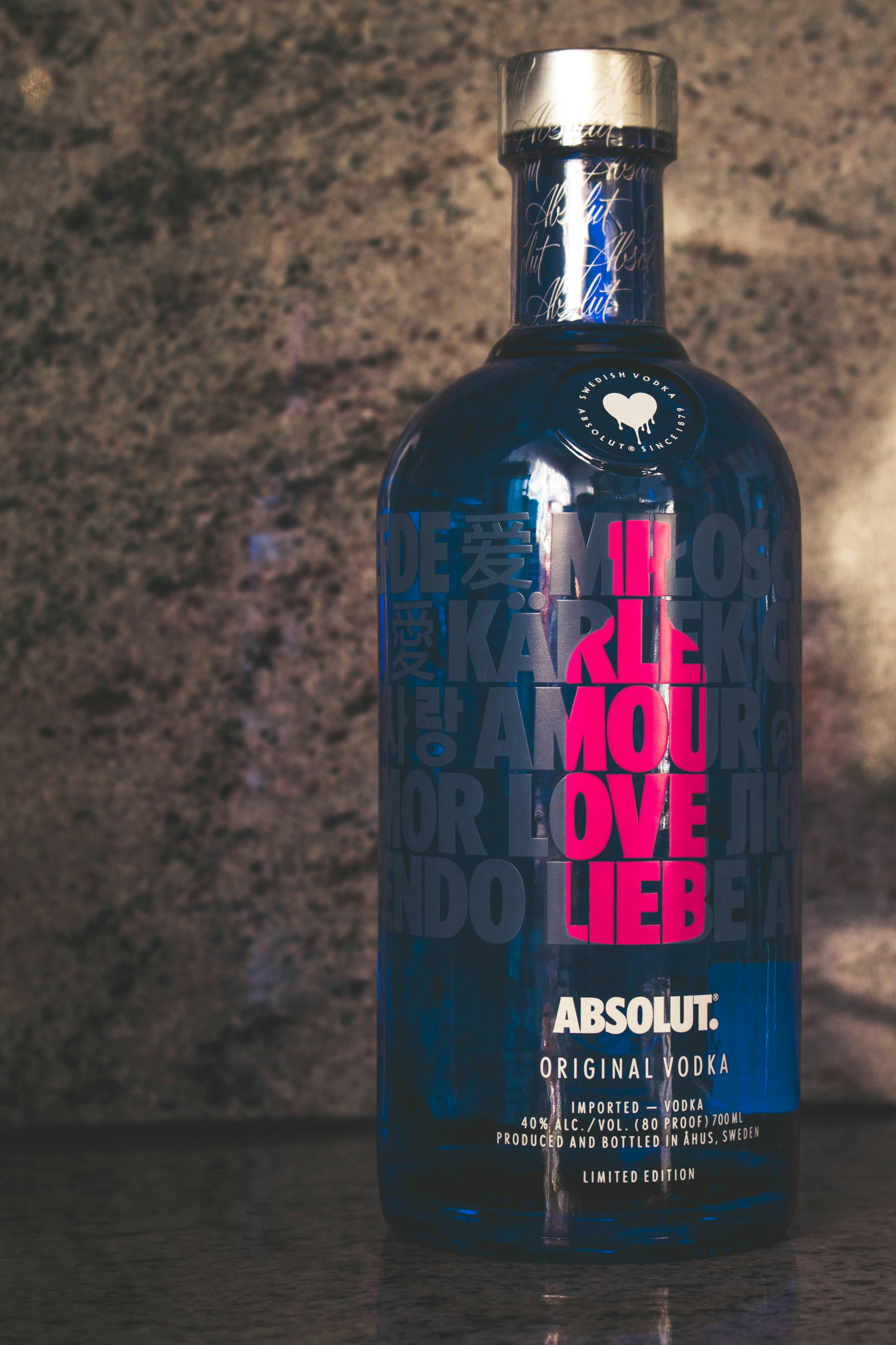 Absolut glass bottle