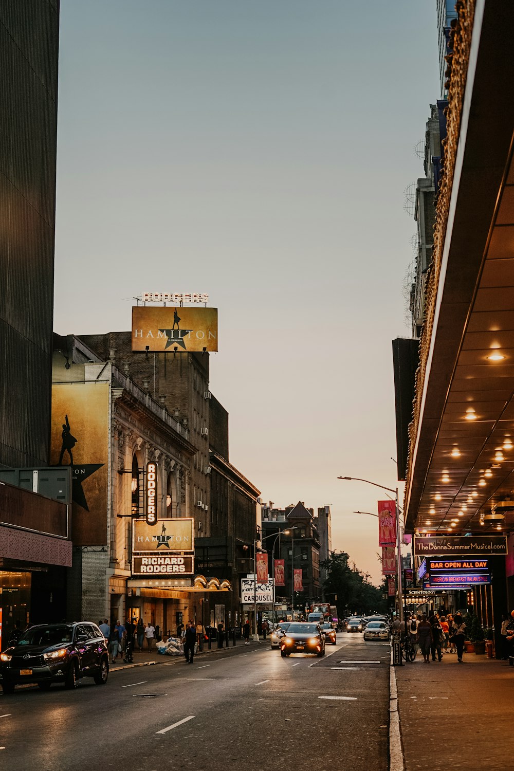 people walking on sidewalks