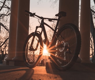 rigid bicycle under sunrays