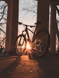 rigid bicycle under sunrays