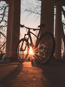 rigid bicycle under sunrays