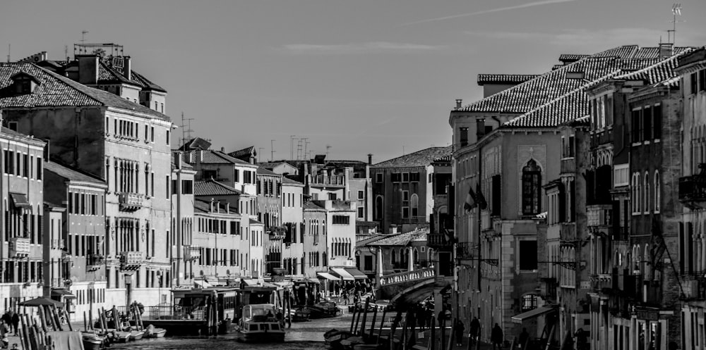 grayscale photo of concrete structures