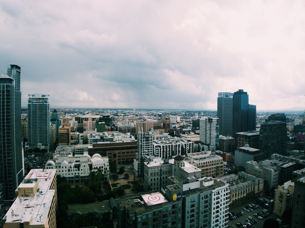 aerial photography of skyline city buildings