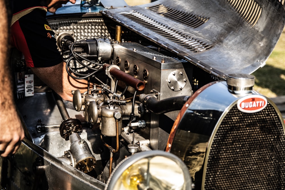 black and gray engine bay