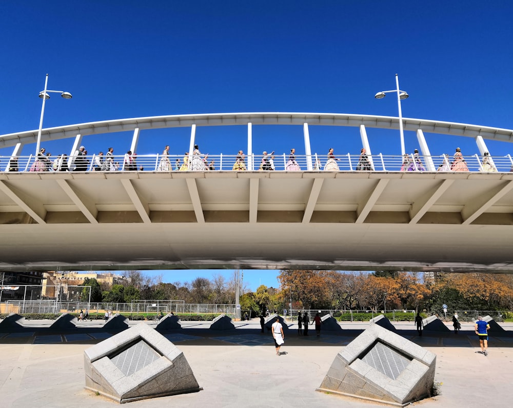 group of woman performing on bridge