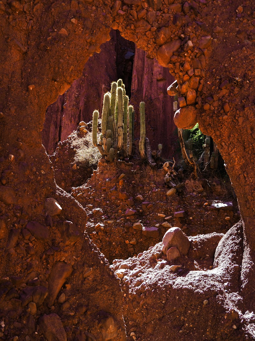 landscape photography of rock formation