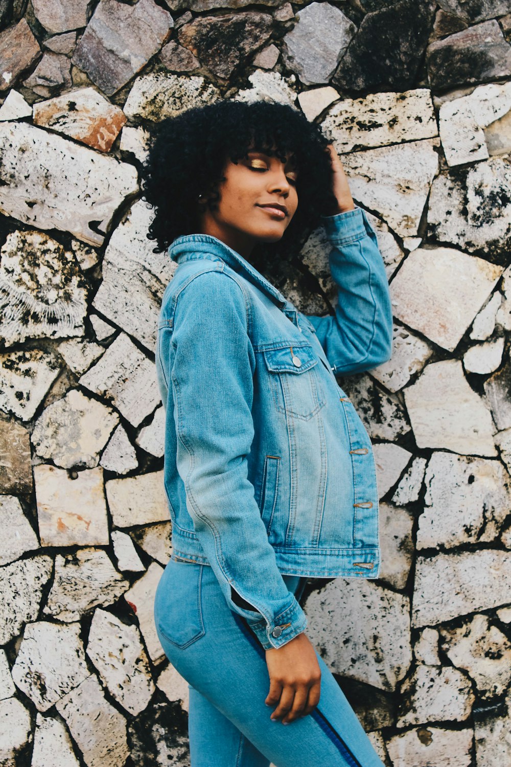 woman standing near wall