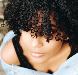 woman with curly hair