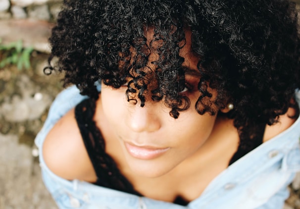 woman with curly hair