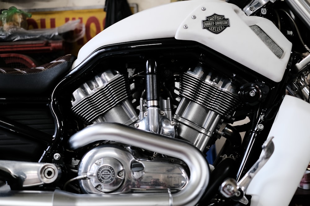 white Harley-Davidson motorcycle