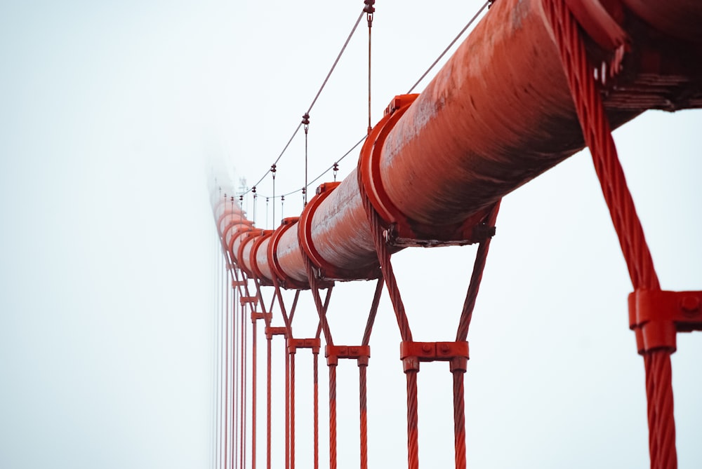 red pipe with red ropes