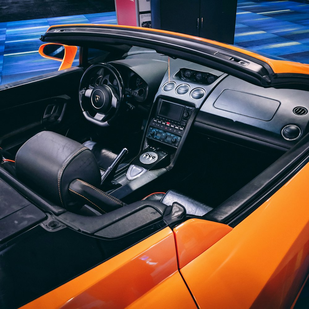 orange convertible coupe interior