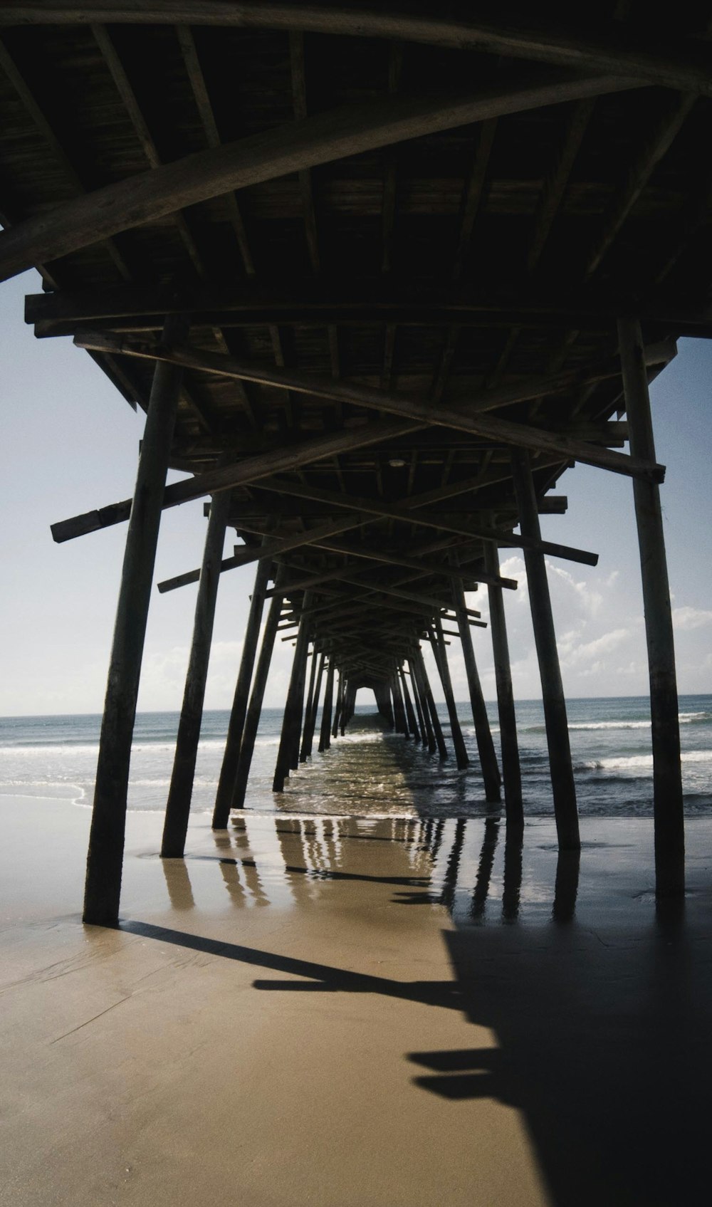 low-angle photography of dockside