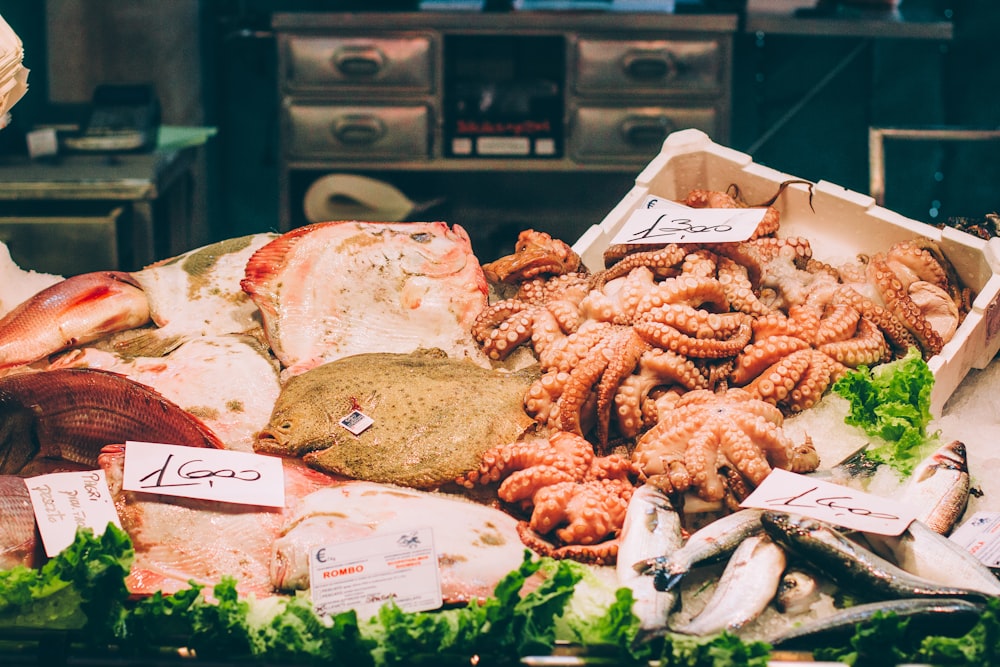 variety of sea foods