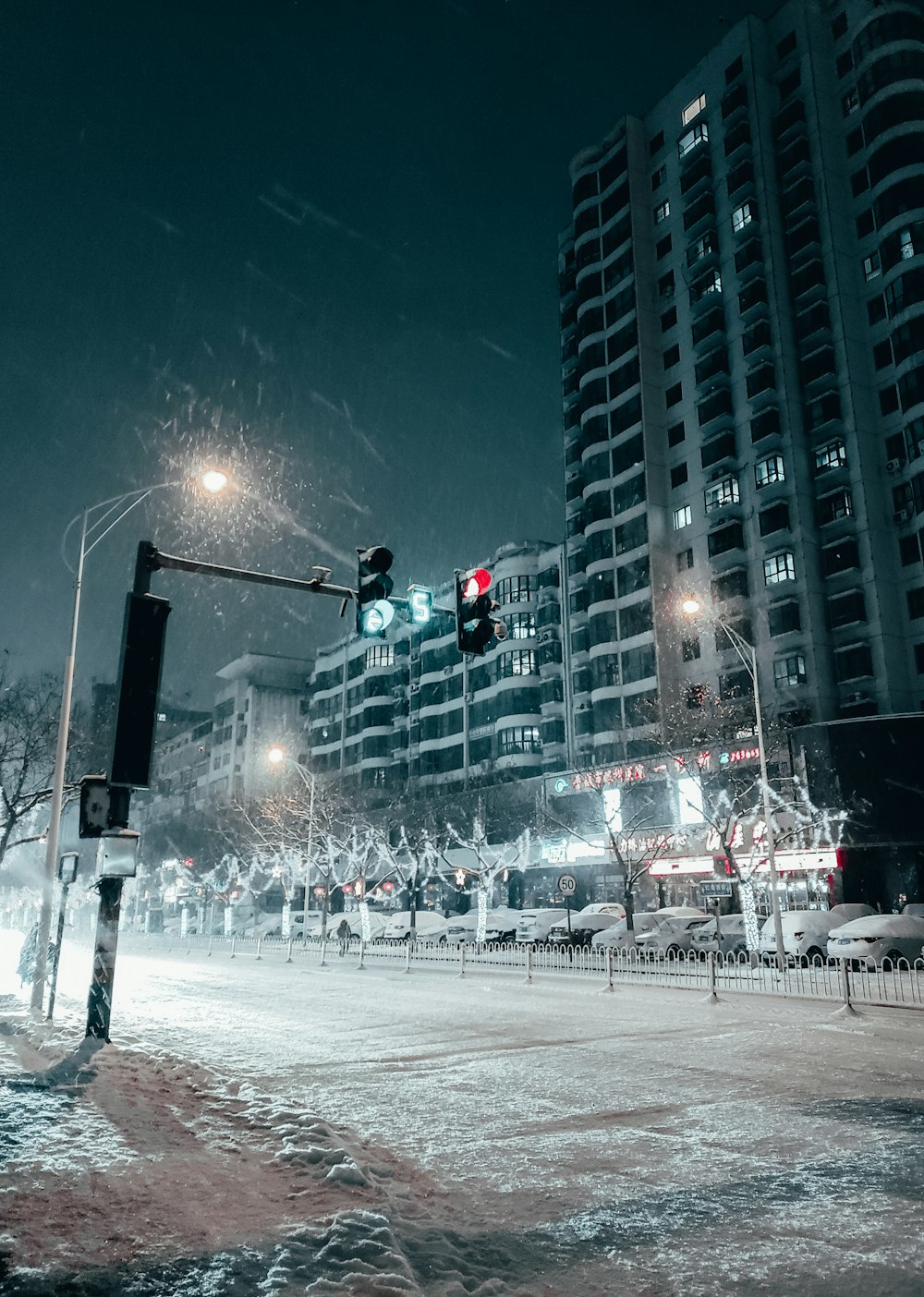 wide road beside buildings