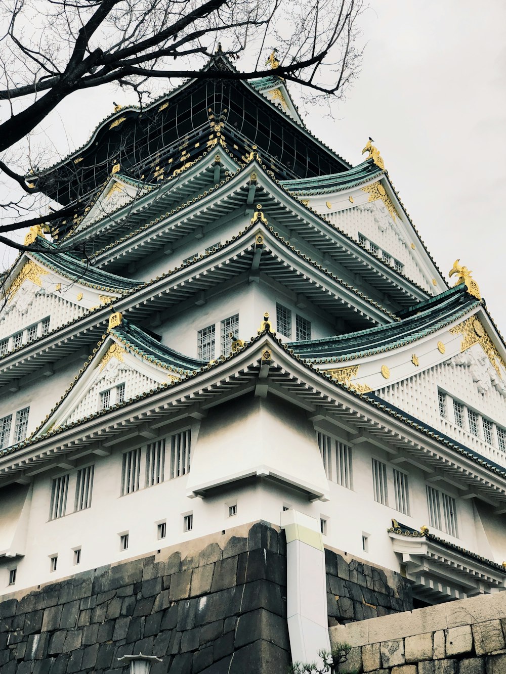 white concrete pagoda house