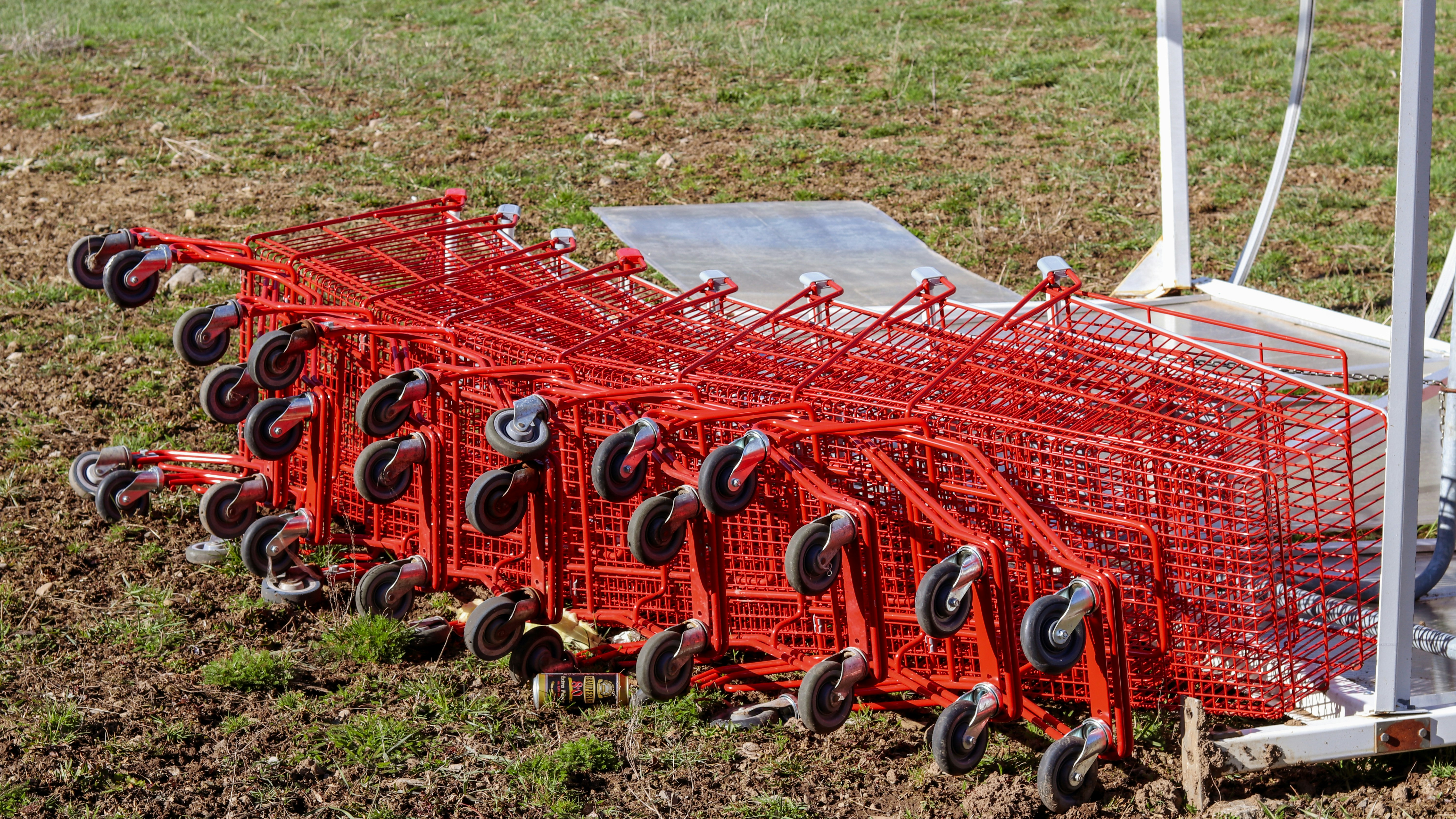 lot de panier d’achat rouge