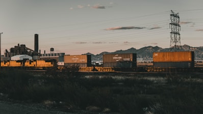 container vans on railroad