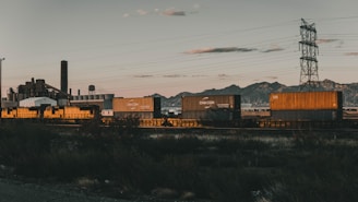 container vans on railroad