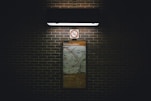 wall signage with light turned-on
