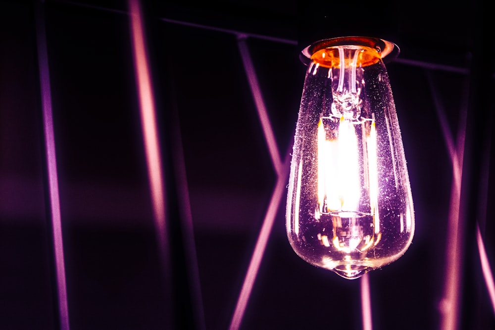 selective focus photography of light bulb