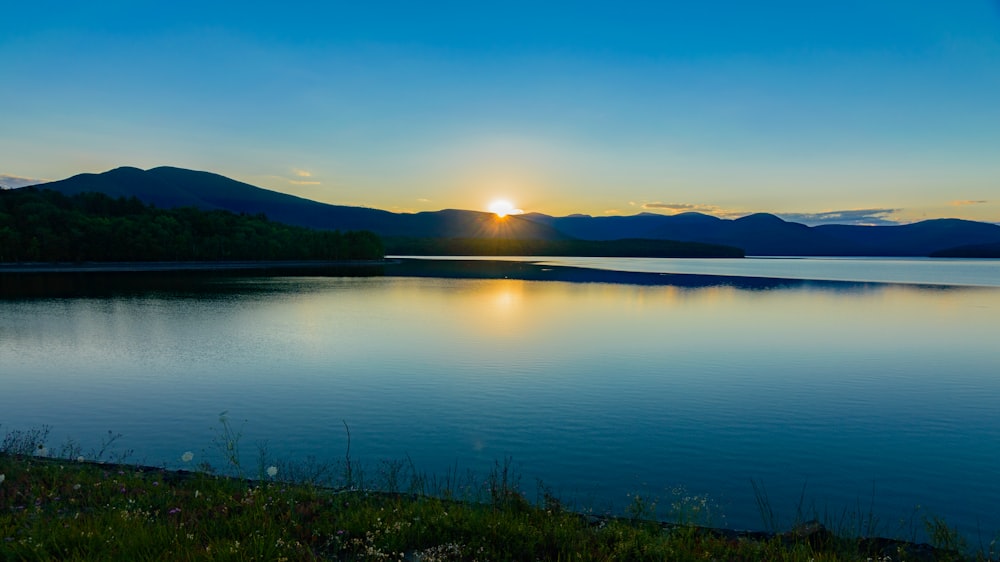 mountain range during golden hour