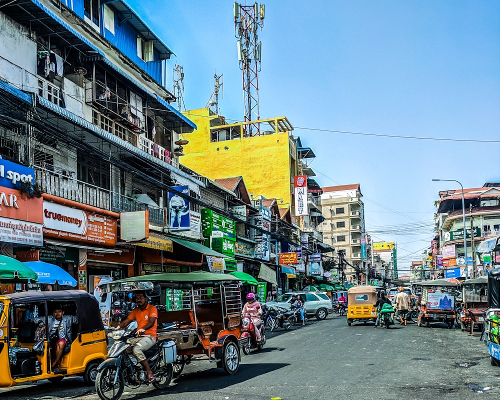 auto rickshaws on street