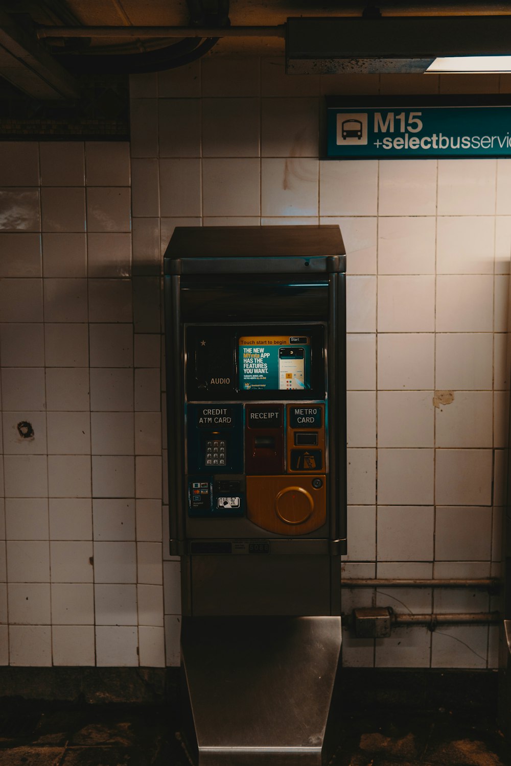 vending machine under M15 signage